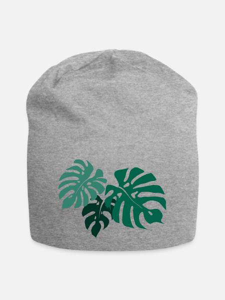 Monstera - Jersey-Beanie - Grau meliert