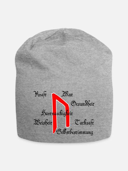 Runa "Uruz" (ger.) - Jersey-Beanie - Grau meliert