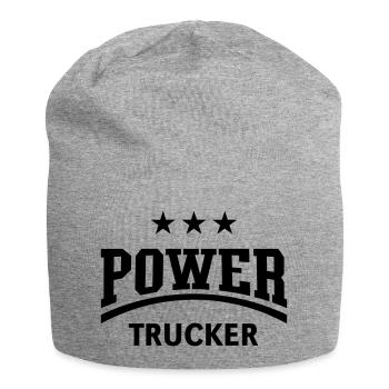 Power Trucker (chauffeur de camion / chauffeur de camion / noir) - Bonnet en jersey - gris chiné - Devant