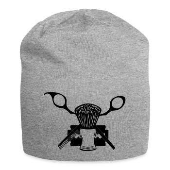 brosse à raser en ciseaux, lame de rasoir - Bonnet en jersey - gris chiné - Devant