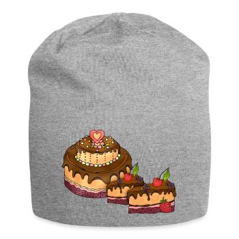 Kuchen - Jersey-Beanie - Grau meliert - Vorne
