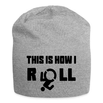 Voici comment je fais rouler mon fauteuil roulant * - Bonnet en jersey - gris chiné - Devant
