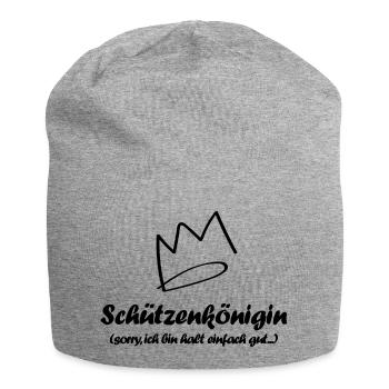 Schützenkönigin - Jersey-Beanie - Grau meliert - Vorne
