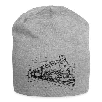 Croquis d’amant de train - Bonnet en jersey - gris chiné - Devant