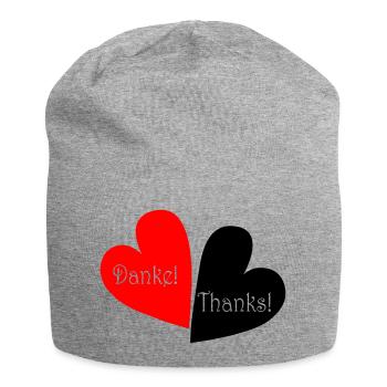 Merci Merci Cœur - Bonnet en jersey - gris chiné - Devant
