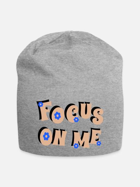 Focus on Me - Jersey-Beanie - Grau meliert