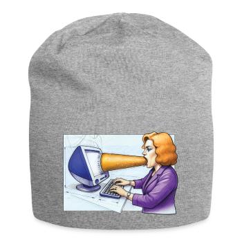 COMPUTER ADDICT WOMAN - geek & scifi - Bonnet en jersey - gris chiné - Devant