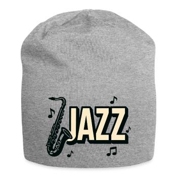Typographie jazz saxophone notes de musique - Bonnet en jersey - gris chiné - Devant