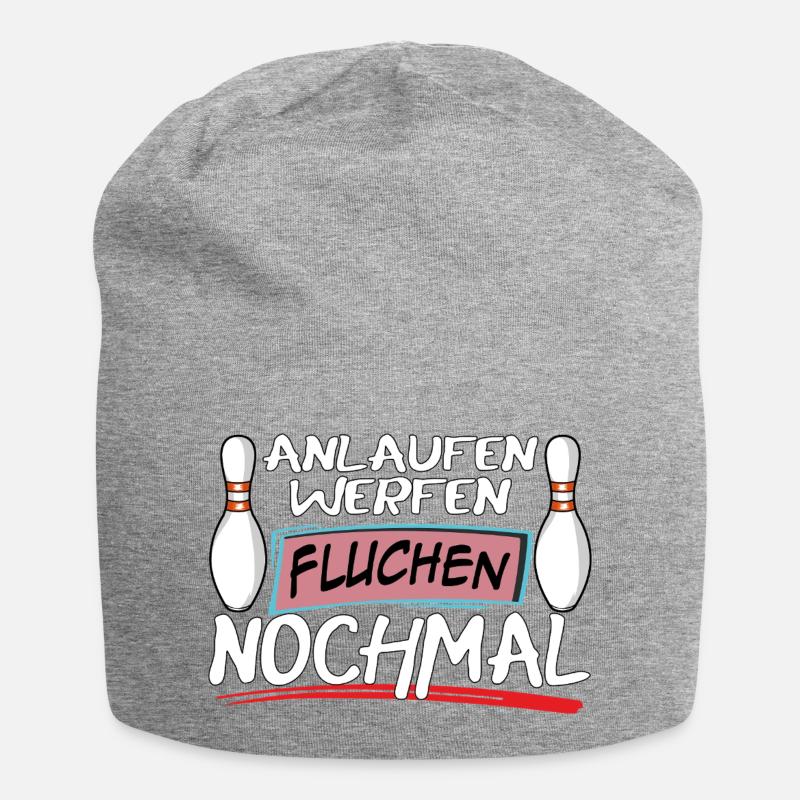Anlaufen Werfen Fluchen Nochmal Bowling - Jersey-Beanie - Grau meliert