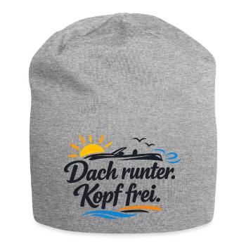 Dach runter Kopf frei Cabrio Spruch lustig  - Jersey-Beanie - Grau meliert - Vorne