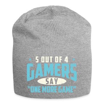 5 von 4 Spielern Noch ein Spiel Humor - Jersey-Beanie - Grau meliert - Vorne