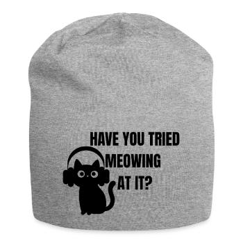 Lustige IT Katze - As-tu essayé de miauler dessus ? - Bonnet en jersey - gris chiné - Devant