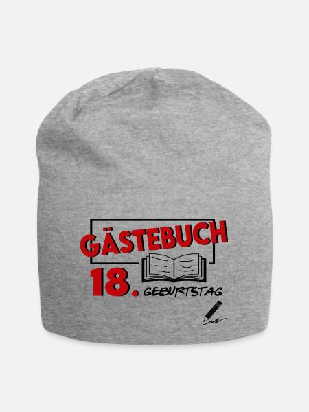Gästeliste Gästebuch 18. Geburtstag Party Geschenk - Jersey-Beanie - Grau meliert