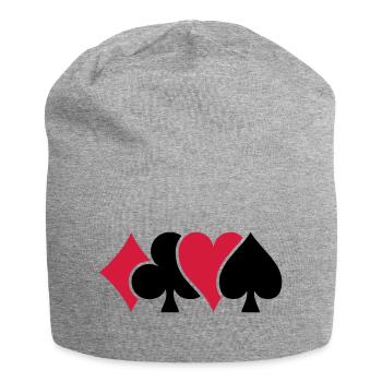 Playing Card Suits - Jersey Beanie - heather grey - Front