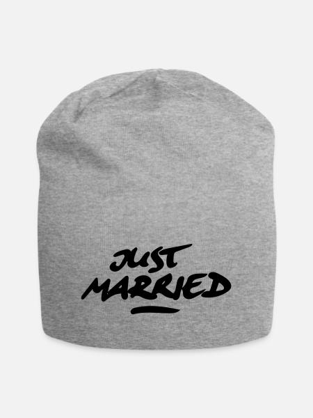 just married 1C - Jersey-Beanie - Grau meliert