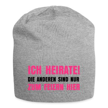 Ich heirate - Jersey-Beanie - Grau meliert - Vorne