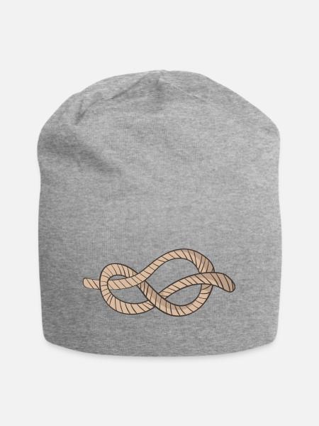 Knoten - Jersey-Beanie - Grau meliert