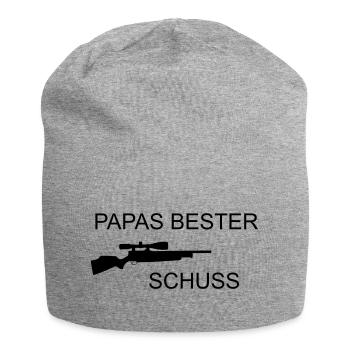 Papas bester Schuss - Jersey-Beanie - Grau meliert - Vorne