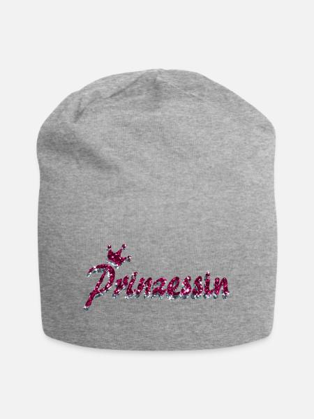 Glitzer Prinzessin Krone Geschenk für Mädchen - Jersey-Beanie - Grau meliert