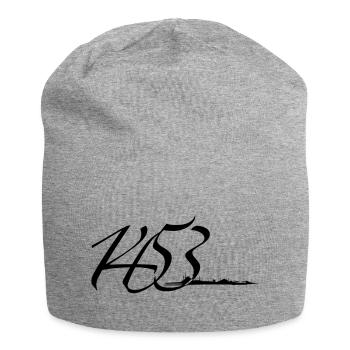 1453 - Jersey-Beanie - Grau meliert - Vorne