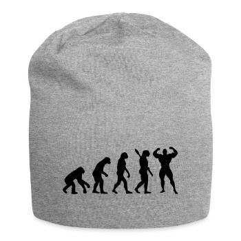 Evolution of Bodybuilder - Jersey Beanie - heather grey - Front
