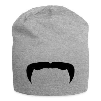 hipster mustache mustache beard beard12 - Jersey Beanie - heather grey - Front