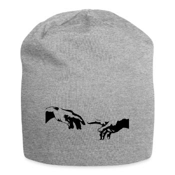 Main de la peinture chapelle sixtine - Bonnet en jersey - gris chiné - Devant