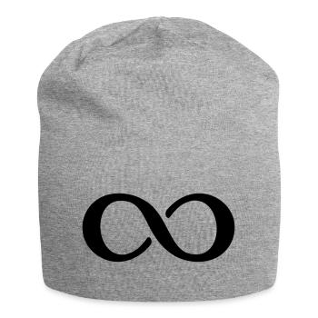 Symbol Unendlichkeit - Jersey-Beanie - Grau meliert - Vorne
