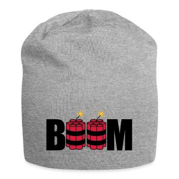boom lit tnt dynamite explode explosion - Jersey Beanie - heather grey - Front