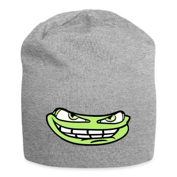 visage tête mal meme sourire drôle comique comique - Bonnet en jersey - gris chiné - Devant