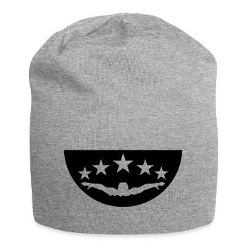 semicircle circle round palms island beach holiday fe - Jersey Beanie - heather grey - Front