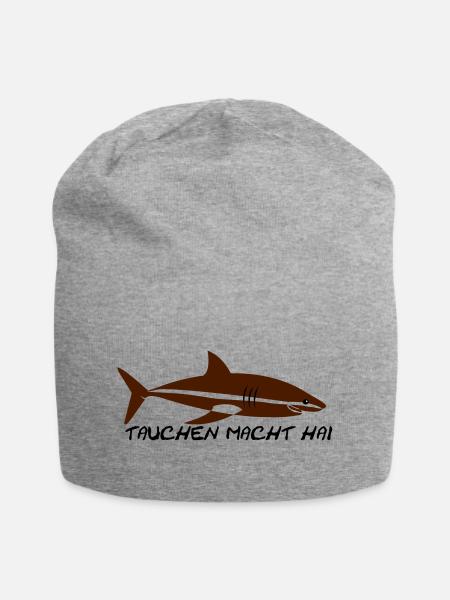 tauchenmachthai Tauchen macht Hai - Taucher - Jersey-Beanie - Grau meliert