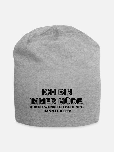 Immer Muede - Jersey-Beanie - Grau meliert