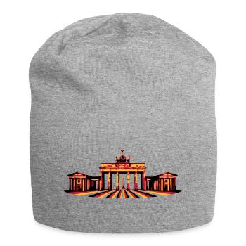 Brandenburger Tor (Berlin / Deutschland) - Jersey-Beanie - Grau meliert - Vorne
