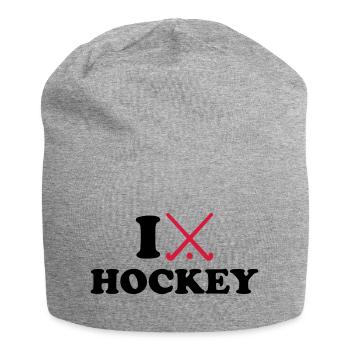 I love Field hockey - Jersey Beanie - heather grey - Front