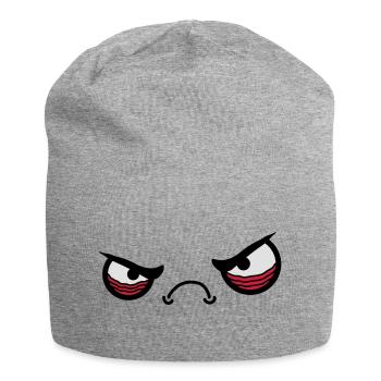 Angry Face - Jersey-Beanie - Grau meliert - Vorne