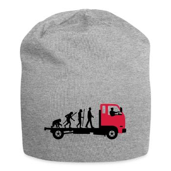 evolution_of_man_trucker_112013_a_2c - Jersey Beanie - heather grey - Front
