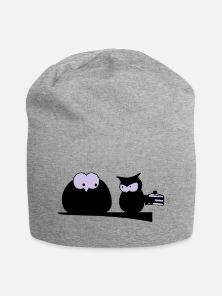 owls - Jersey Beanie - heather grey