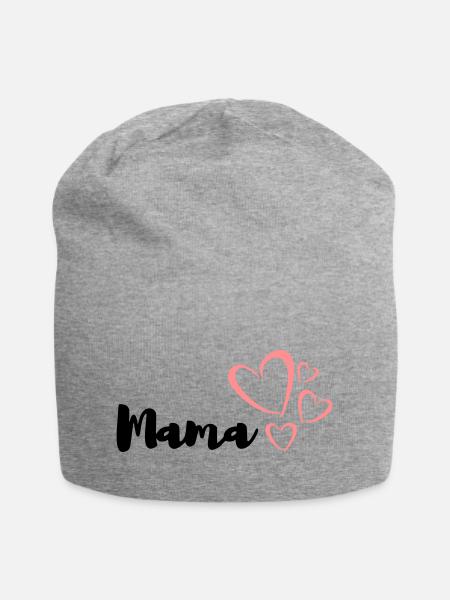 Mama herzen - Jersey-Beanie - Grau meliert
