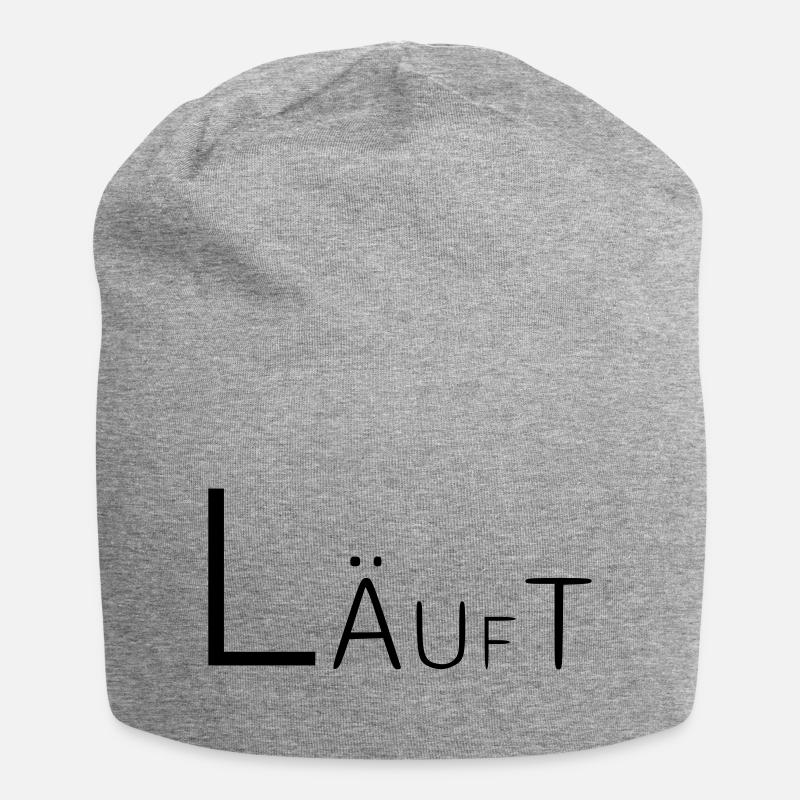 Läuft Coole Sprüche - Jersey-Beanie - Grau meliert