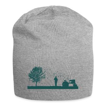 oldtimer Bauer Farmer Landleben Traktor - Jersey-Beanie - Grau meliert - Vorne