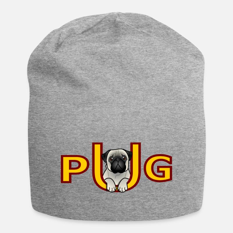 PUG - pug - Jersey Beanie - heather grey
