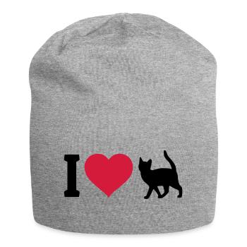 I love cats - Jersey-Beanie - Grau meliert - Vorne