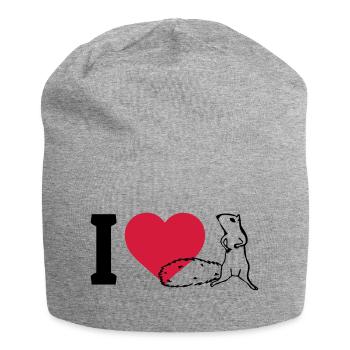 I love Squirrels - Jersey Beanie - heather grey - Front