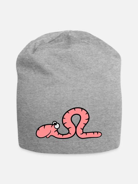 lustiger comic wurm - Jersey-Beanie - Grau meliert