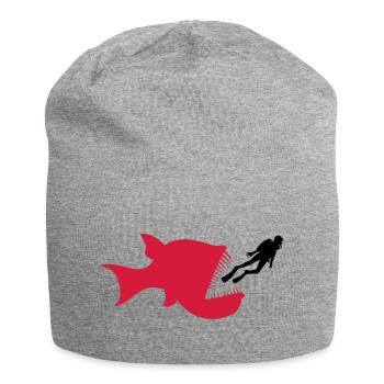 monster taucher tiefsee fisch gefaehrlich zaehne h - Jersey-Beanie - Grau meliert - Vorne