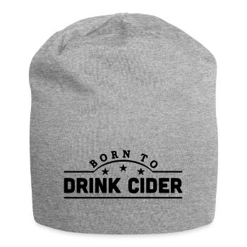 born to drink cider banner - Jersey Beanie - heather grey - Front