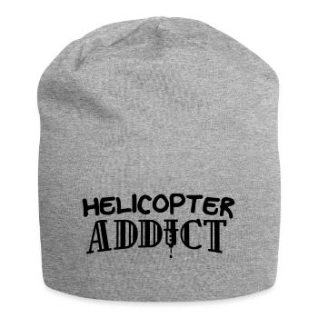 helicopter addict edgy design - Jersey Beanie - heather grey - Front