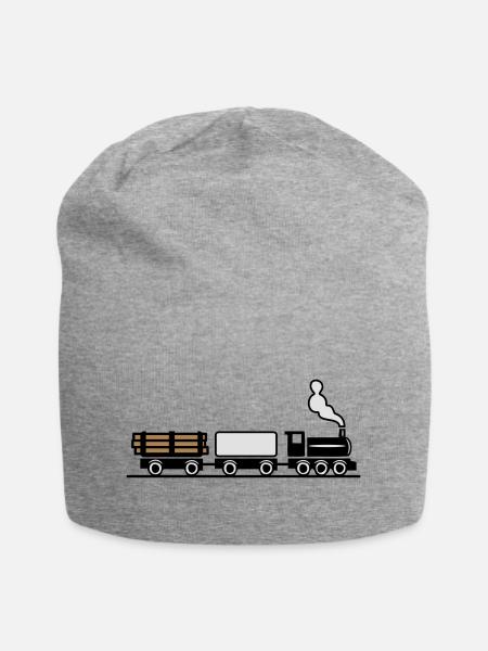 dampflok eisenbahn spielzeug güterzug - Jersey-Beanie - Grau meliert