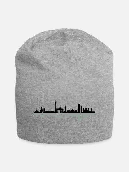 Skyline Berlin - Jersey-Beanie - Grau meliert